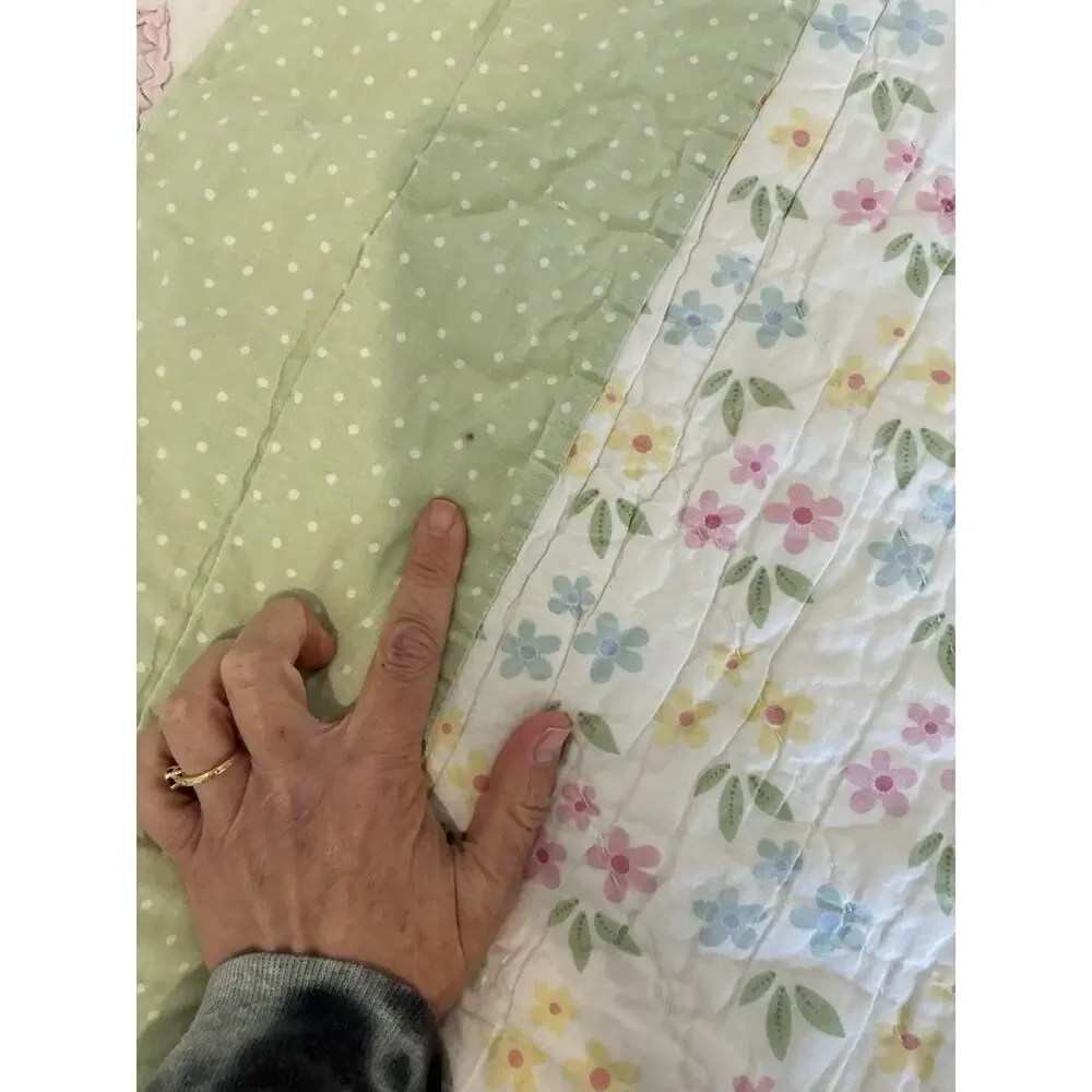 Pottery Barn Inspired Quilt Twin Butterflies embroidered Flowers 63 X 83